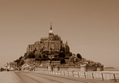 View of le mont saint michel against clear sky