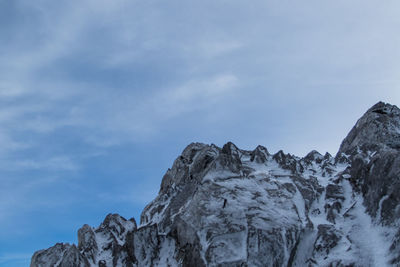 Low angle view of mountain against sky