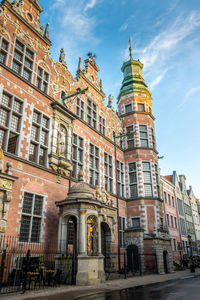Low angle view of buildings against sky