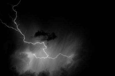 Low angle view of lightning in sky