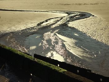 High angle view of beach