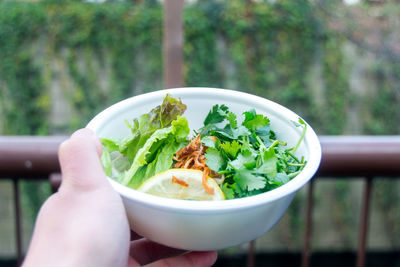 Close-up of hand holding food