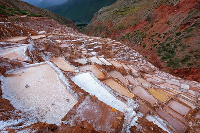 High angle view of winding on mountain