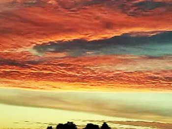 Scenic view of dramatic sky over beach