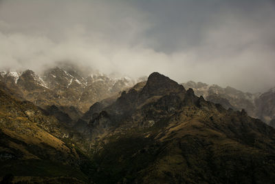 Scenic view of mountains against sky