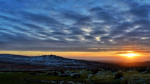 Dramatic sky over landscape