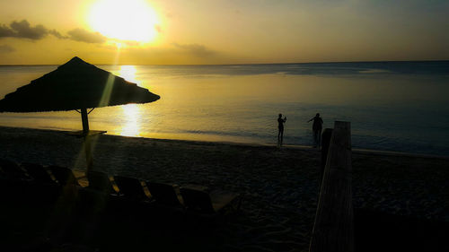 Scenic view of sea at sunset