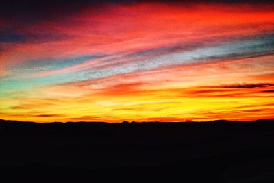 Scenic view of dramatic sky during sunset