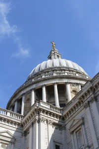 The dome of st paul's cathedral against the blue sky in spring, london, uk