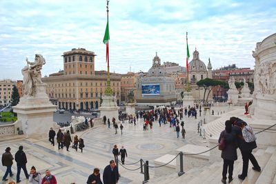 People at town square