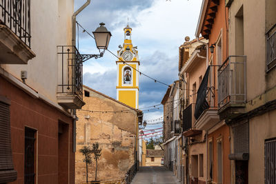 Low angle view of buildings in city