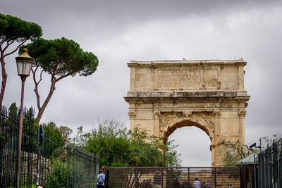 View of historical building against cloudy sky