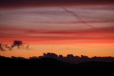 Scenic view of dramatic sky during sunset