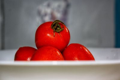 Close-up of wet cherry tomatoes