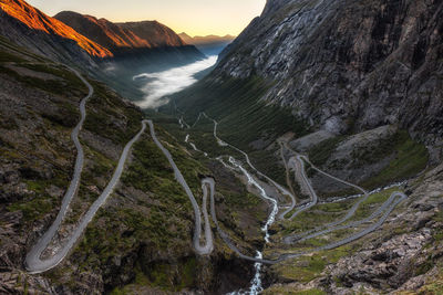 Trollstigen, a serpentine mountain road and pass, Åndalsnes, norawy