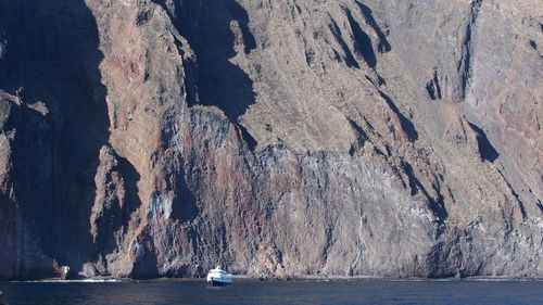 Scenic view of sea and rock formation