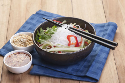 Close-up of food served in plate