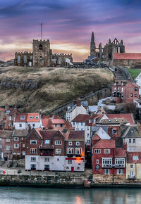 Buildings in whitby at waterfront