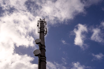 Low angle view of communications tower