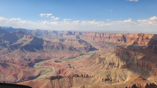 Aerial view of dramatic landscape at grand canyon