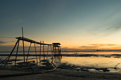 Scenic view of sea at sunset