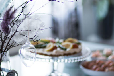 Close-up of cake on table