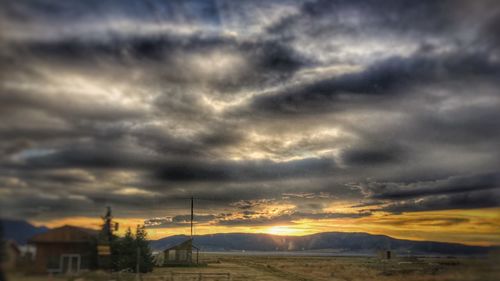 View of dramatic sky over landscape