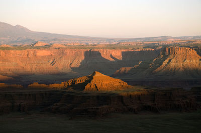 Scenic view of landscape against sky during sunset