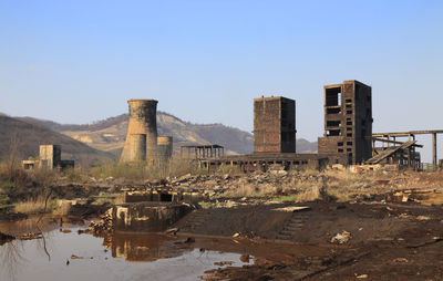 Ruins of a very heavily polluted industrial site at copsa mica,romania.