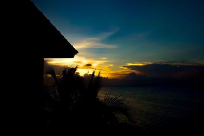 Scenic view of sea against sky at sunset