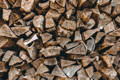 Full frame shot of firewood