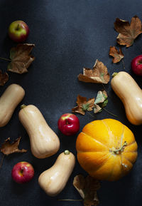 High angle view of fruits on table