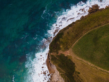 High angle view of beach