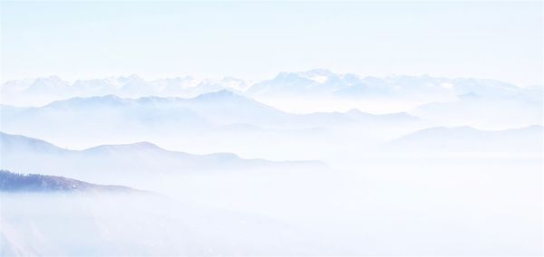 Scenic view of mountains on sunny day