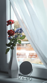 Close-up of rose bouquet in vase