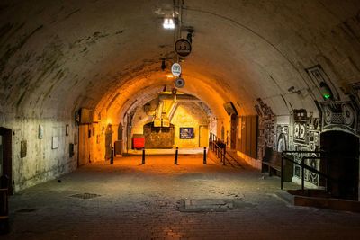 View of illuminated tunnel