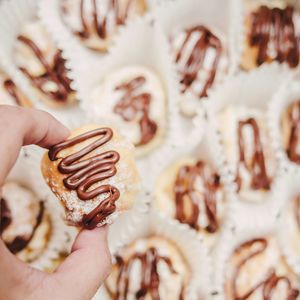 Close-up of hand holding cookies