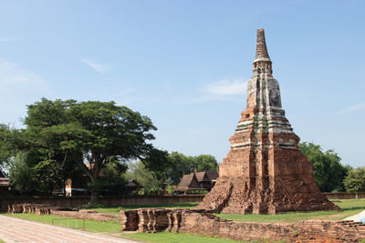 Old temple building against sky