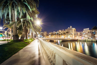 Illuminated city at night