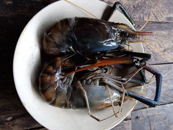 High angle view of food on table