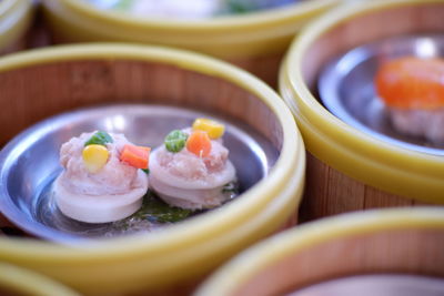 Close-up of food served in plate