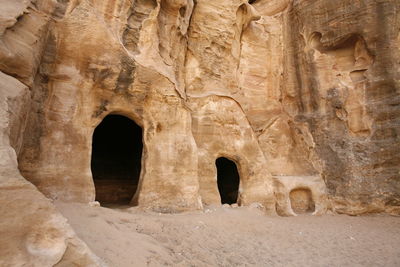 Low angle view of old structure at petra