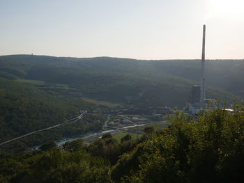 Scenic view of landscape against clear sky