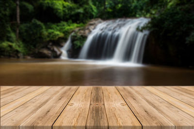 Scenic view of waterfall in forest