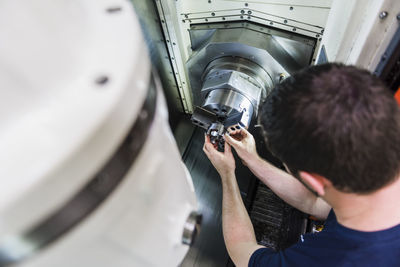 Man working at a machine