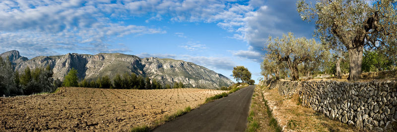 Panoramic view of road against sky