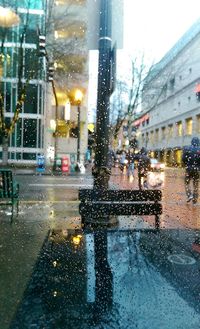 View of city street during rainy season