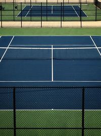 High angle view of empty tennis court