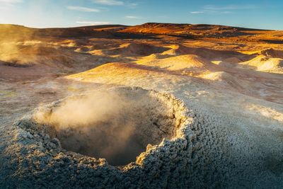 High angle view of volcanic crater