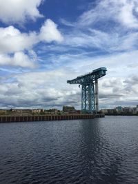 View of river against cloudy sky